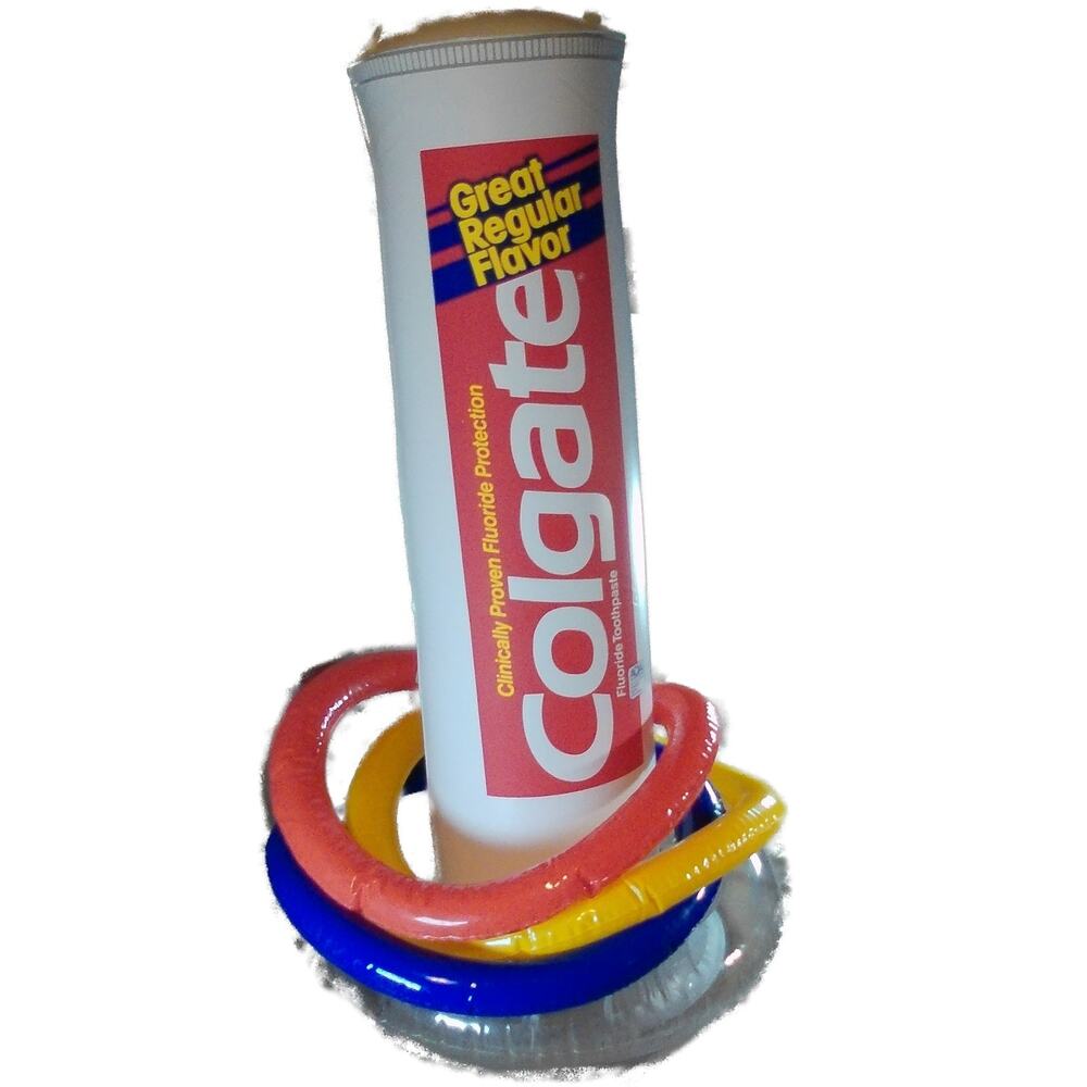 Vintage Colgate Tartar Control Toothpaste Ring Toss Inflatable Pool Advertising